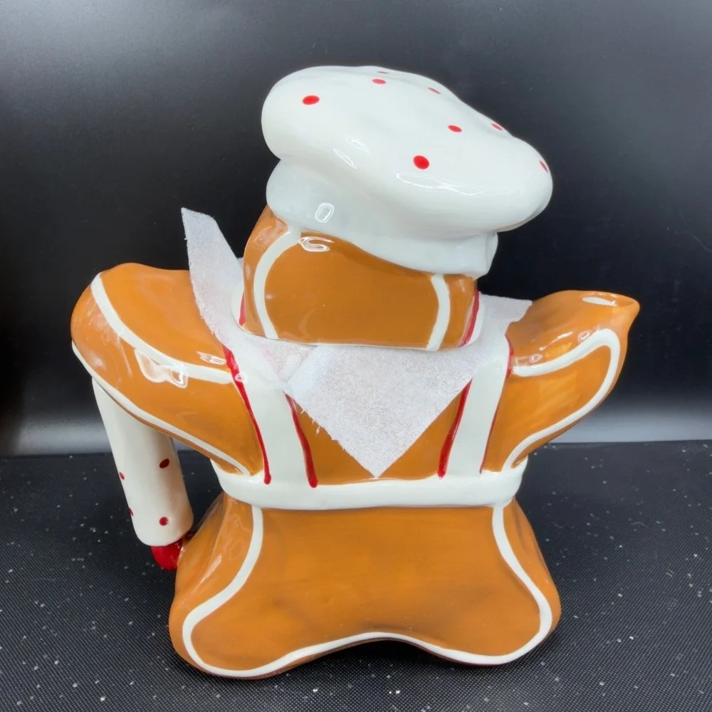 Blue Sky Heather Goldminc Christmas Ginger Bread Teapot Carafe Ceramic‎ Holiday
